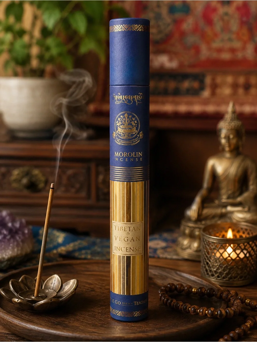 Tibetan Vegan Incense Morolin – Decorative Tube Meditation Incense